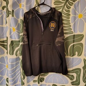 Under Armour Notre Dame Black and Gray Camo Hoodie
